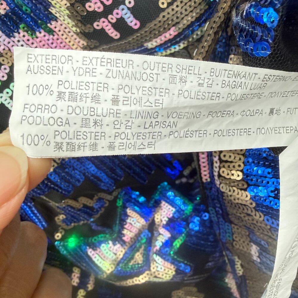 Zara Blue Multi-Color Patterned Mini Dress - Picture 11 of 14